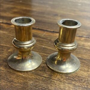 Elegant Gold Brass Candle Holders